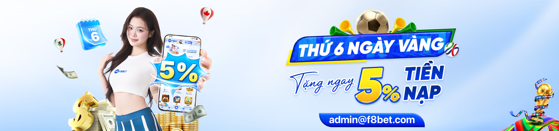 f8bet banner chương trình ngày vàng tặng tiền nạp